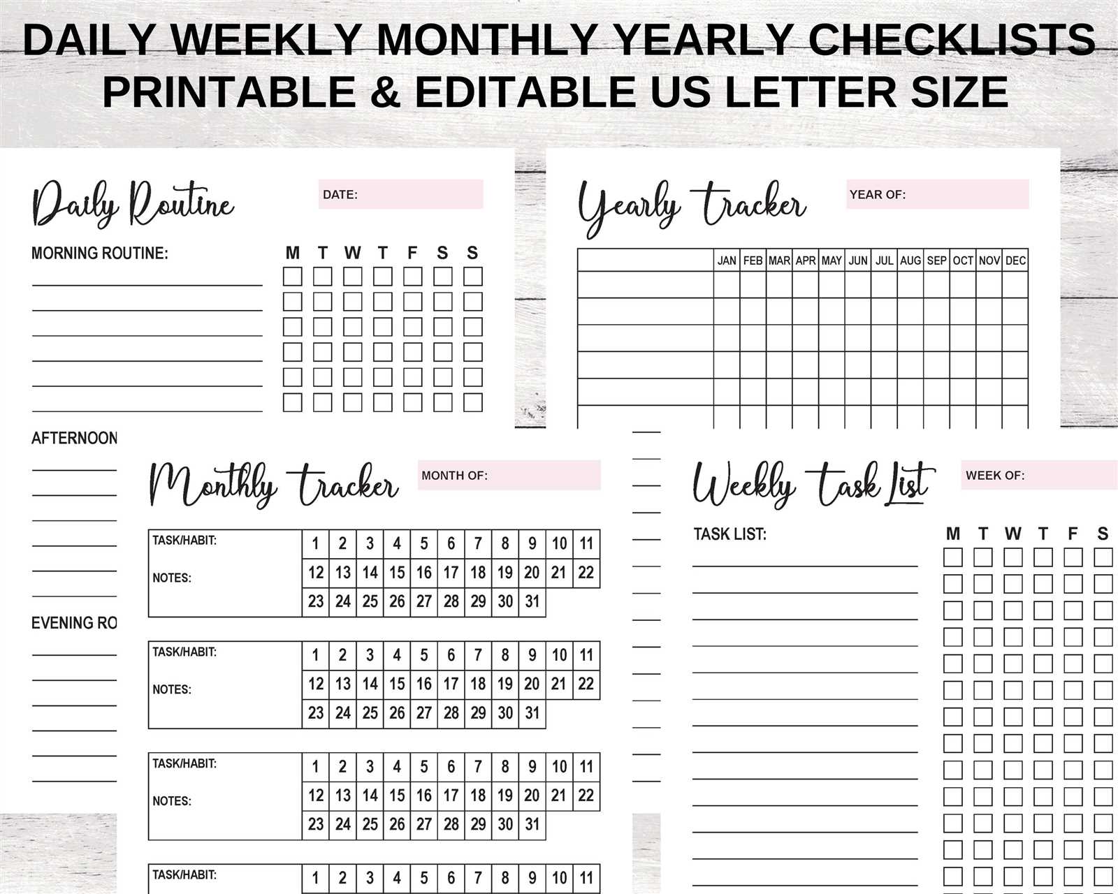 calendar checklist template