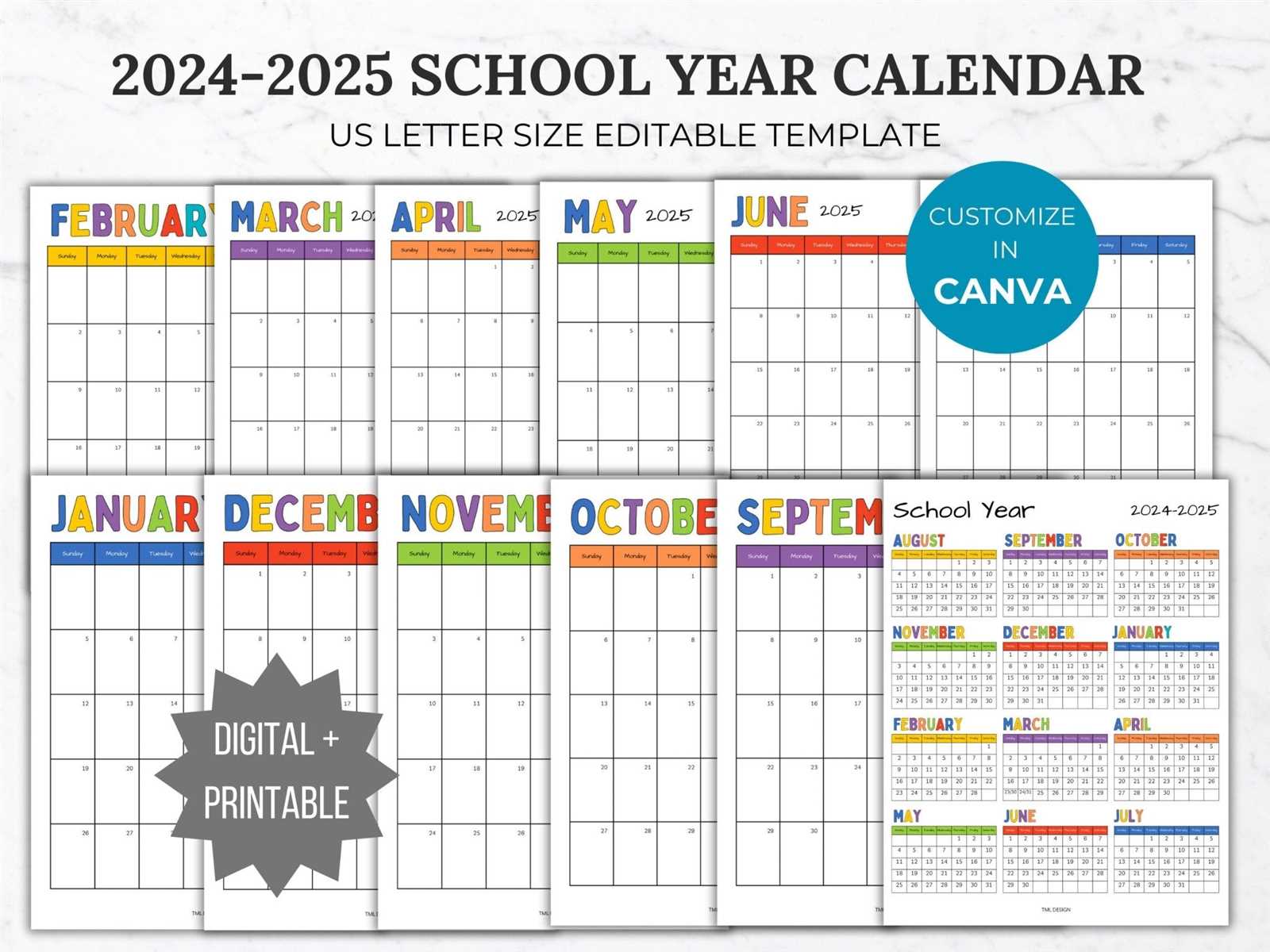 photo calendar templates 2025