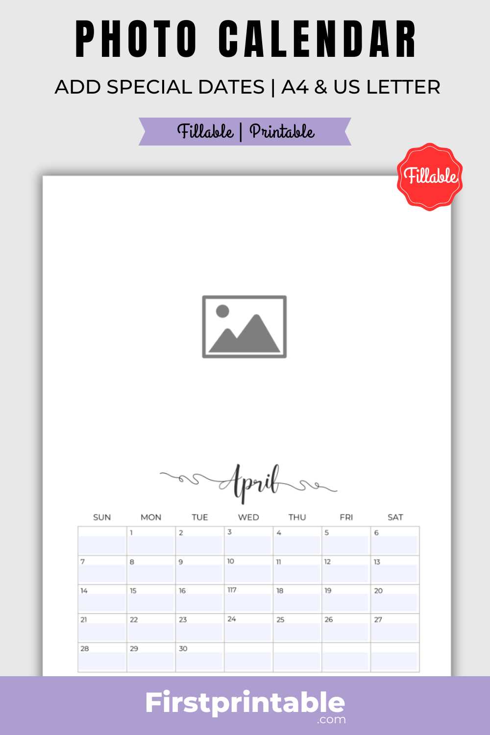 photography calendar template