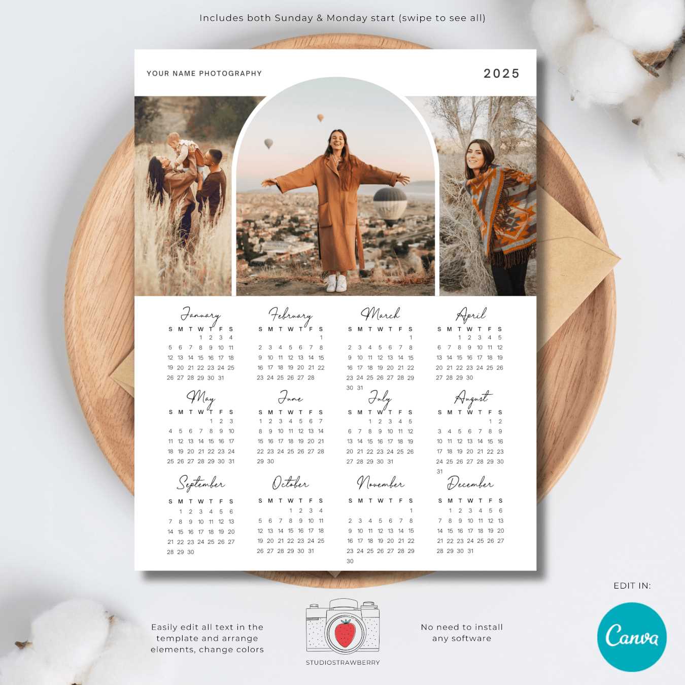 photography calendar template