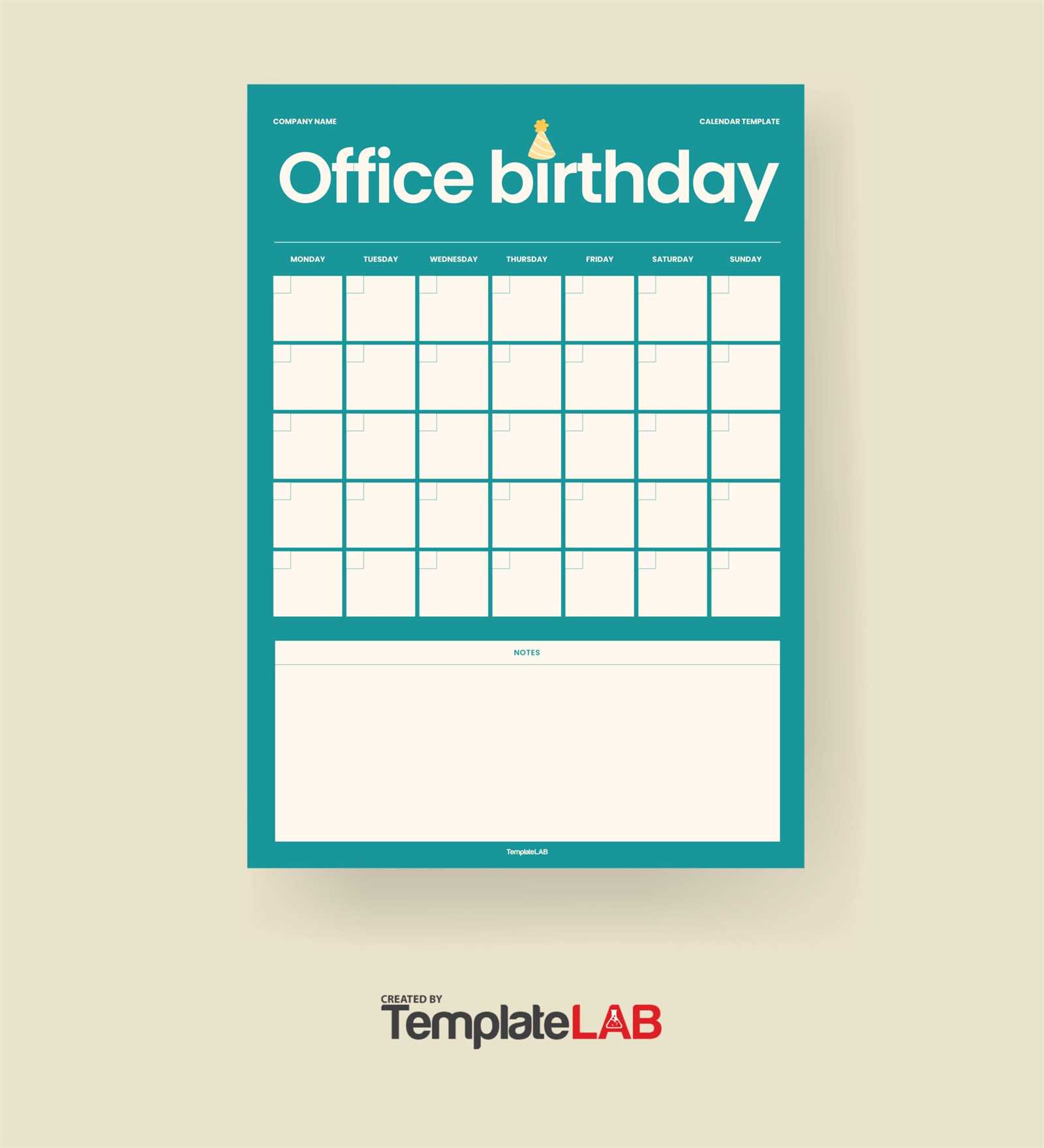 employee birthday calendar template