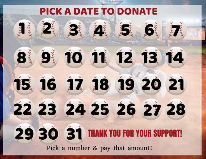 pick a date calendar fundraiser template