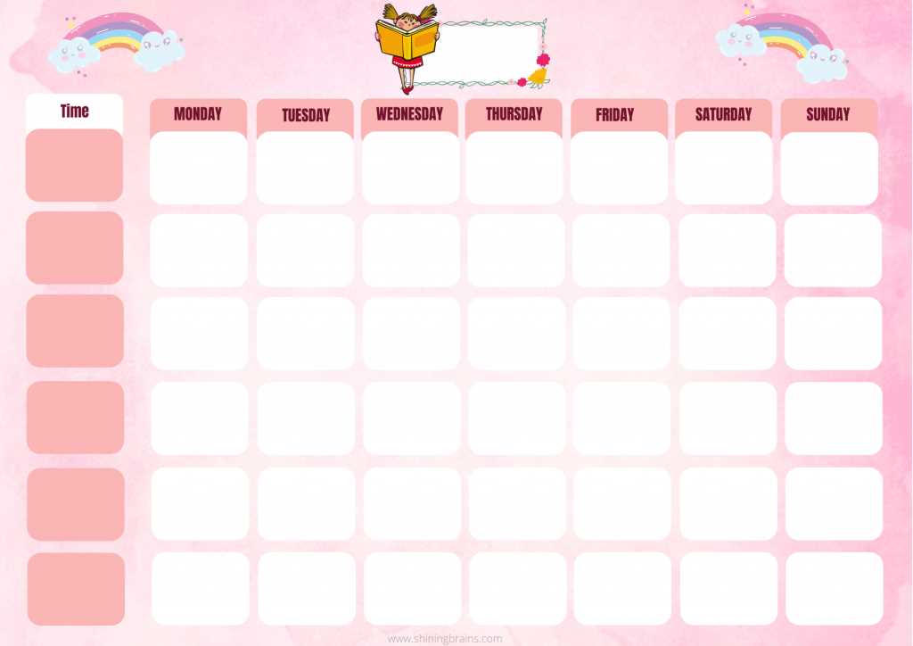 revision calendar template