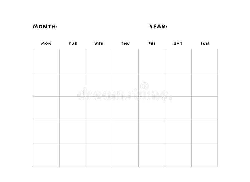 plain calendar template