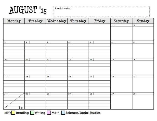plan calendar template