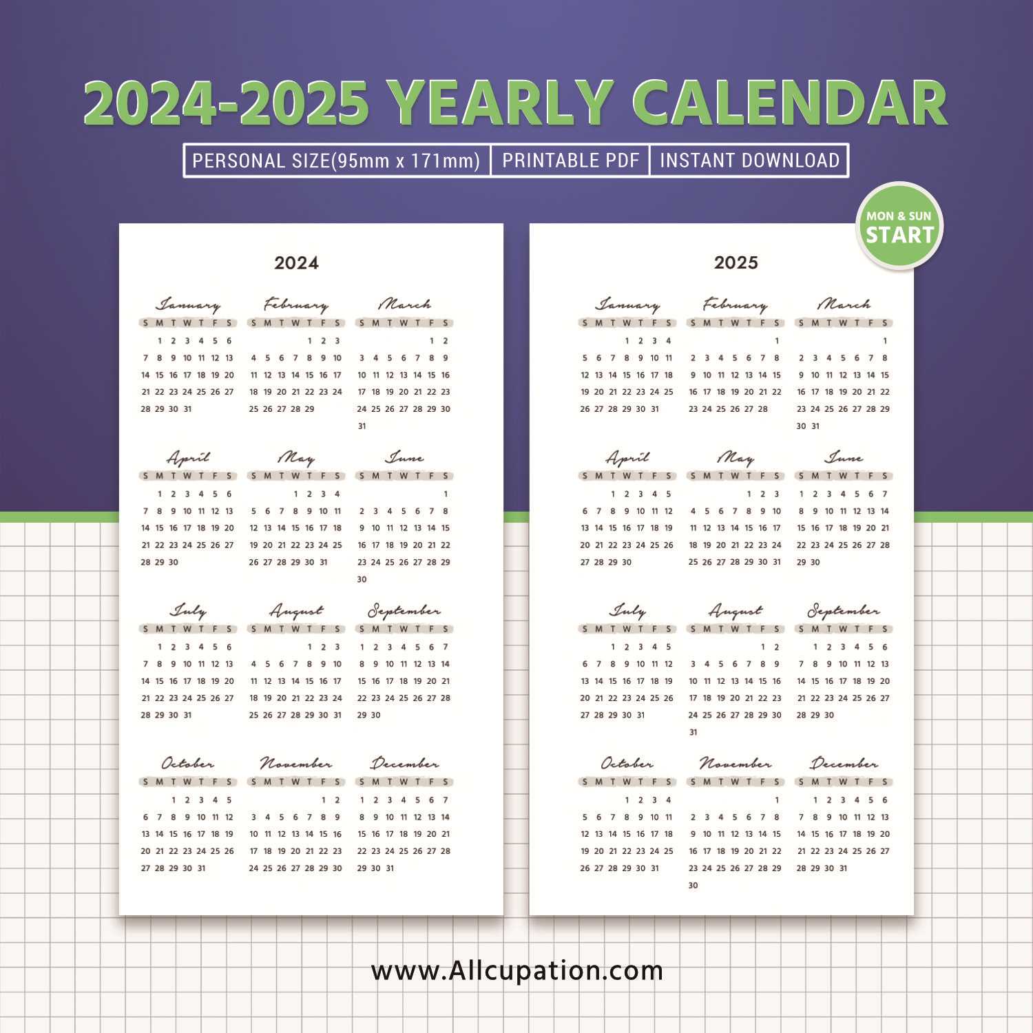 planner calendar template 2025