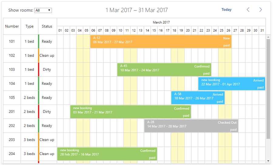 monthly booking calendar template