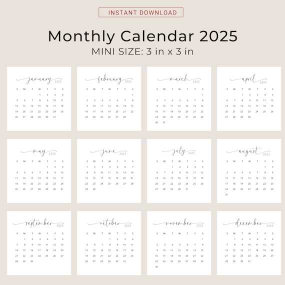 pocket calendar 2025 template