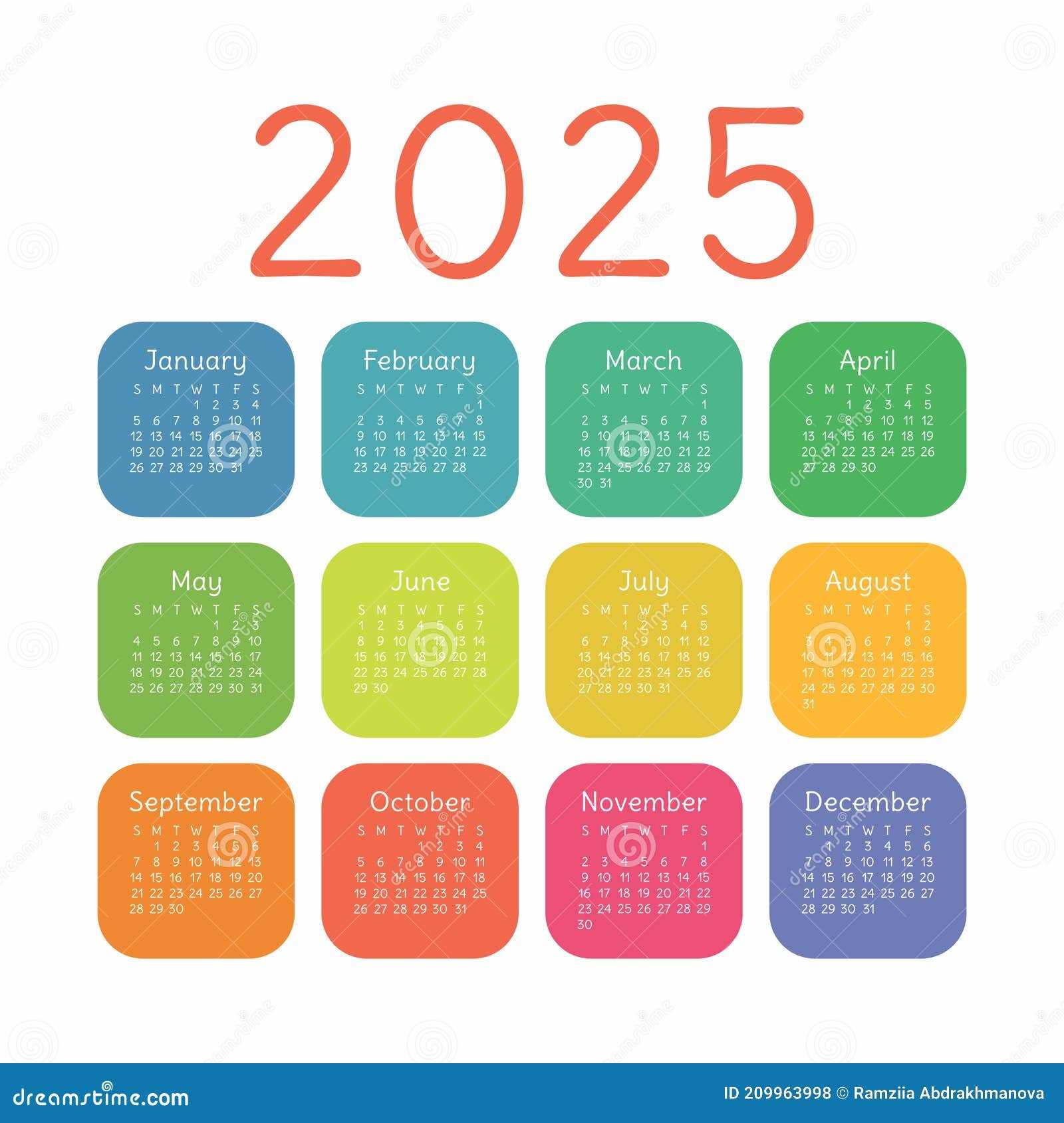 pocket calendar template 2025