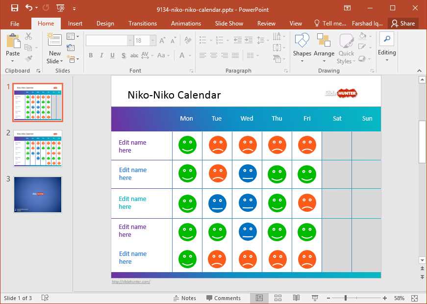 powerpoint calendar template free