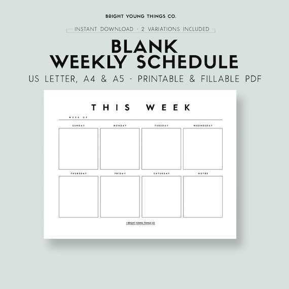 1 week blank calendar template