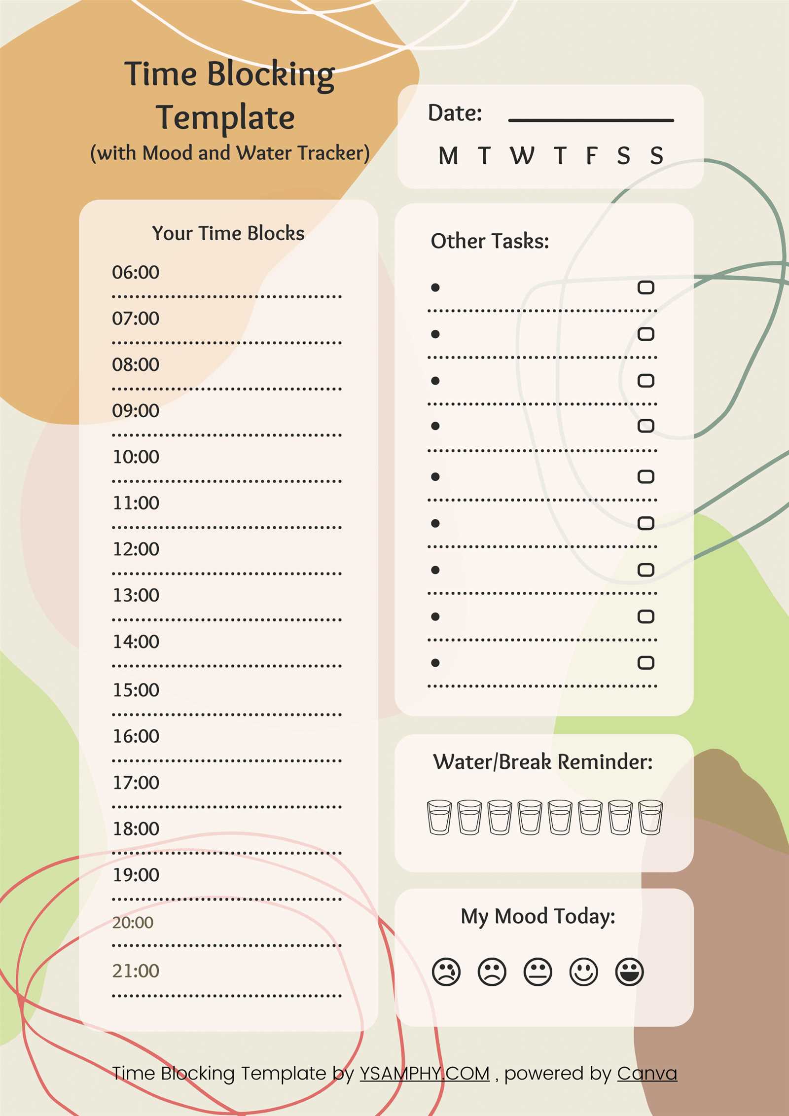 free time blocking calendar template