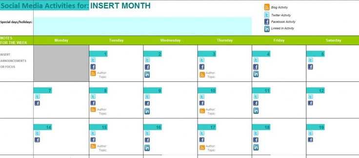 pr calendar template