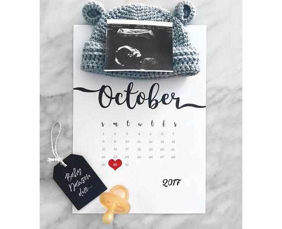 pregnancy announcement calendar template