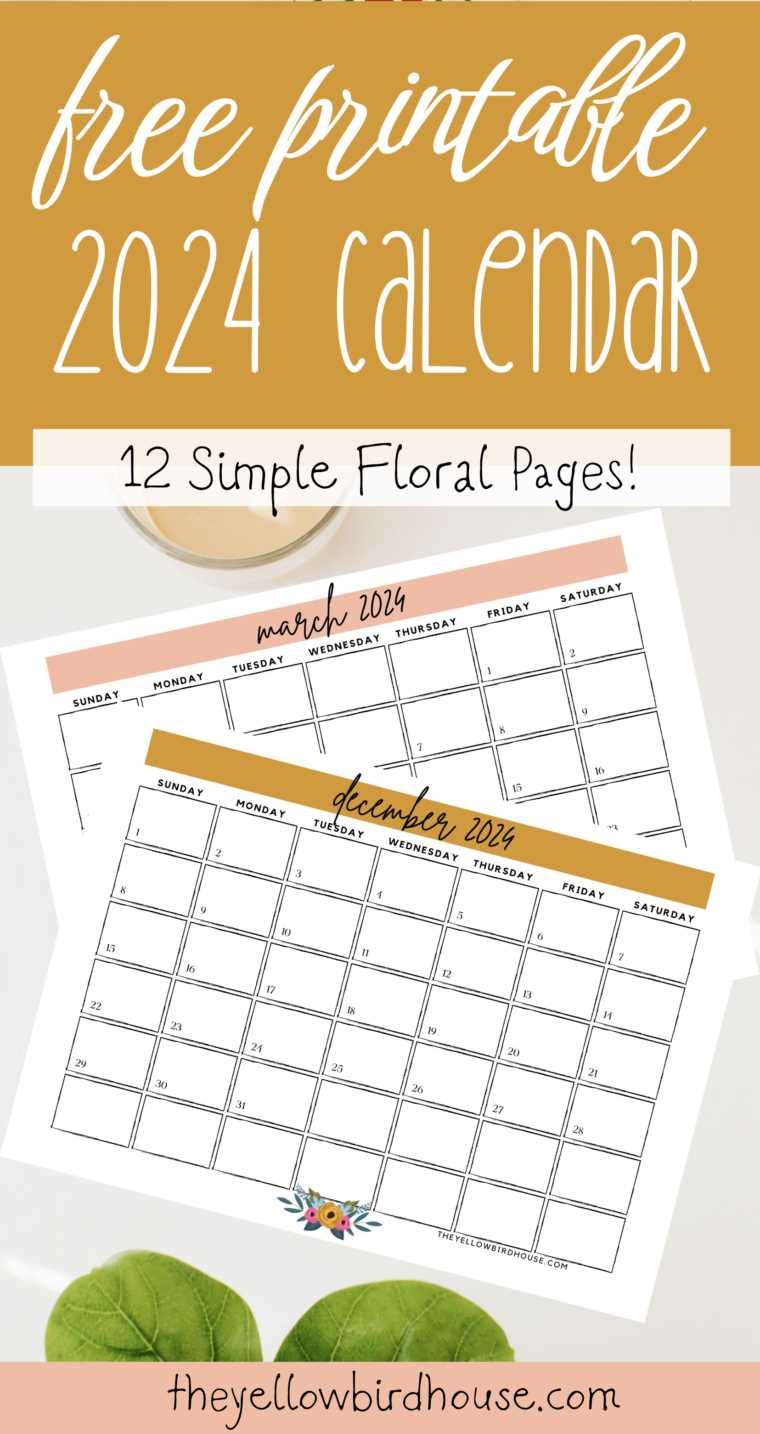 print free calendar template