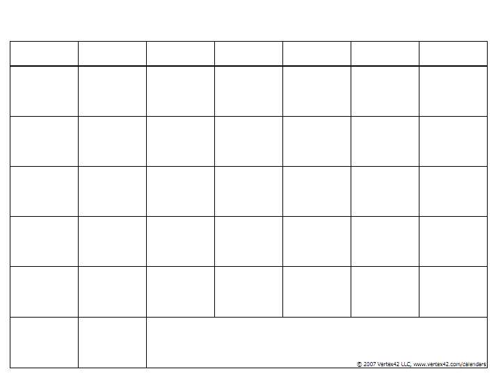 printable 31 day calendar template