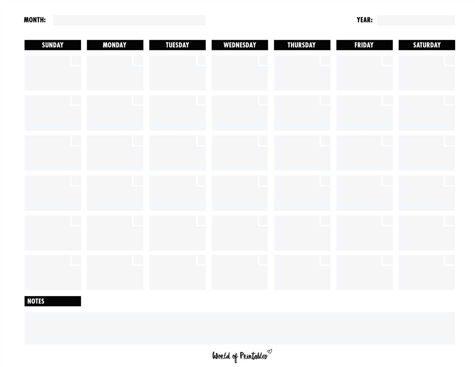 printable calendar schedule template