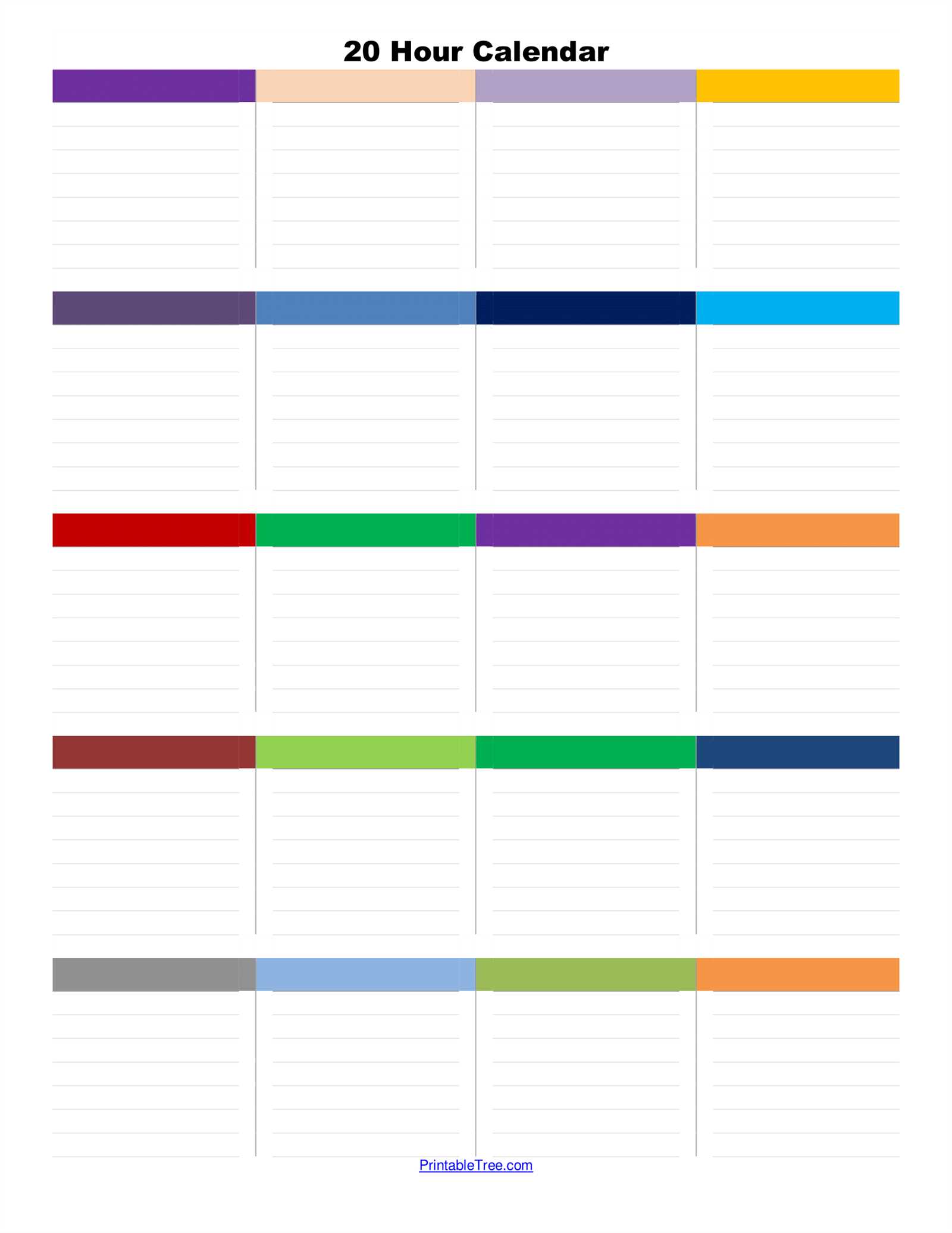 printable calendar schedule template