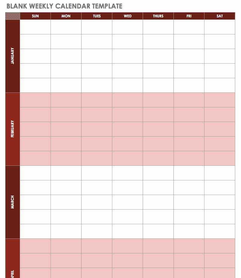 printable calendar schedule template