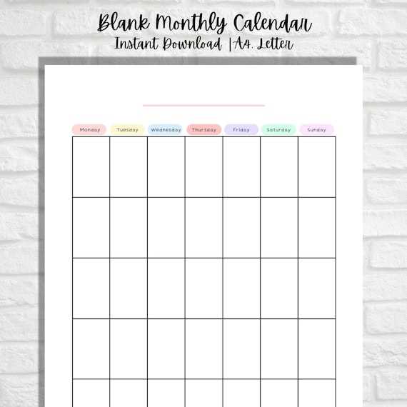 printable calendar template