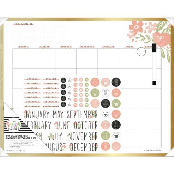 printable dry erase calendar template