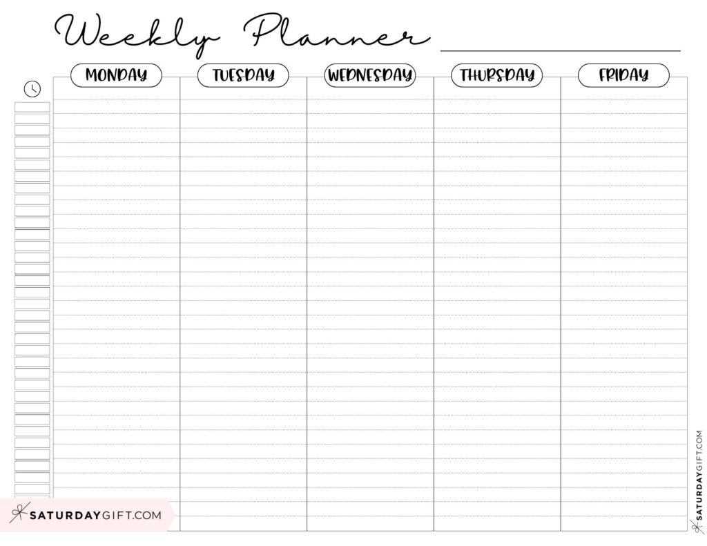 printable weekly calendar template