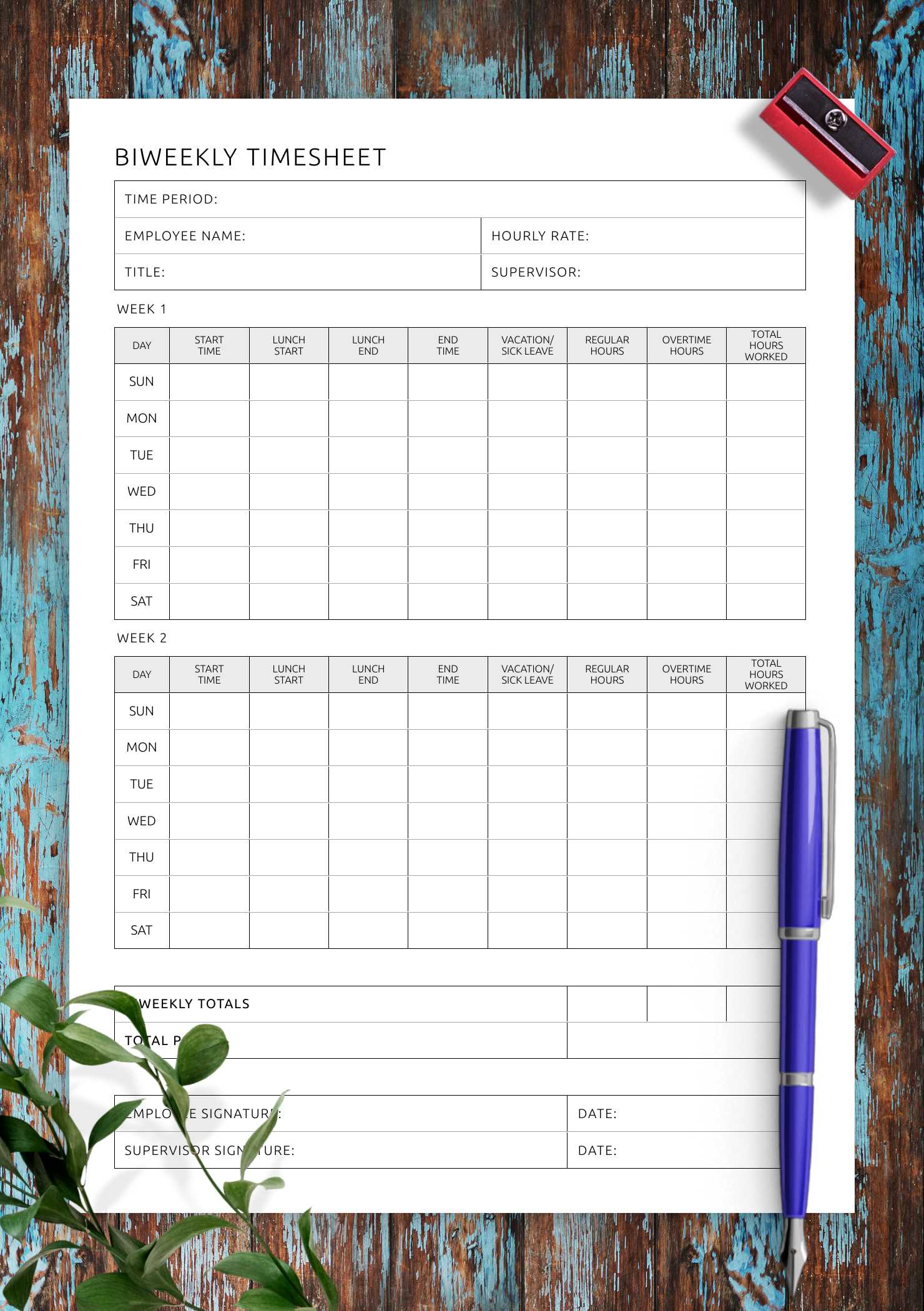 biweekly calendar template