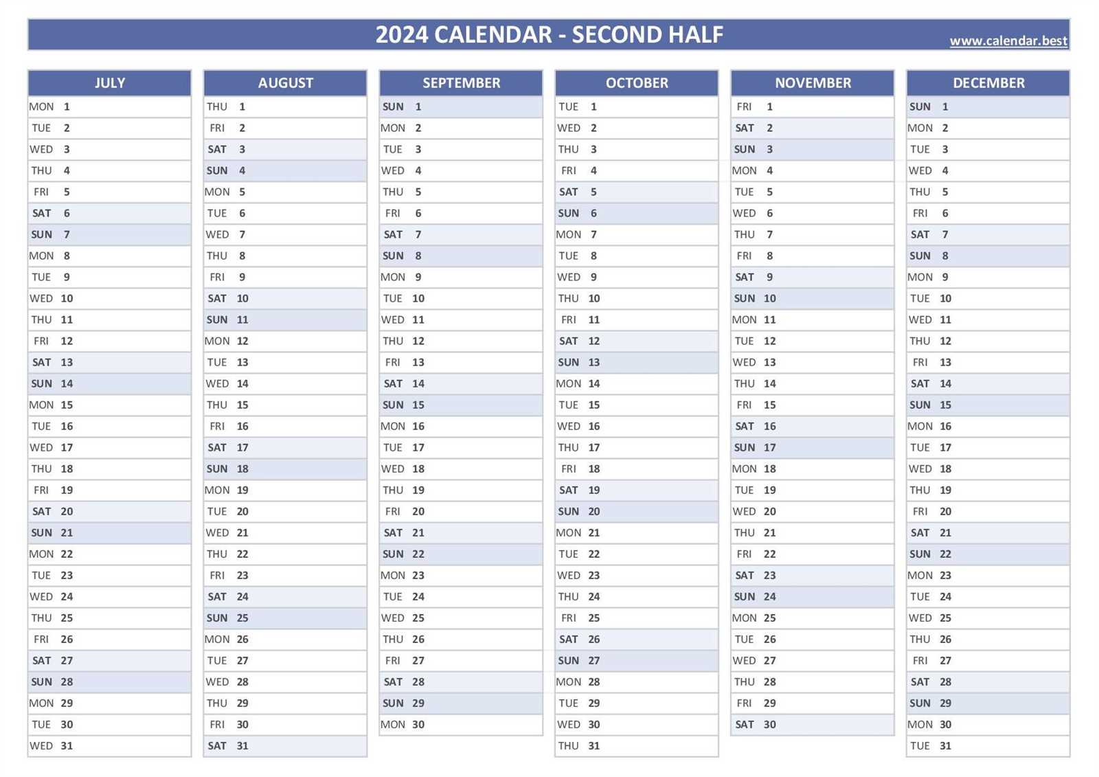 blank year calendar template