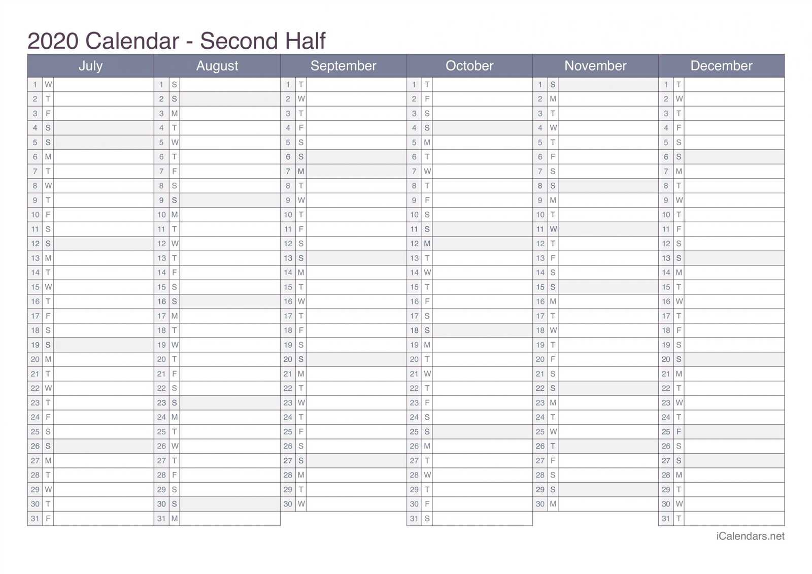 publisher understated calendar template