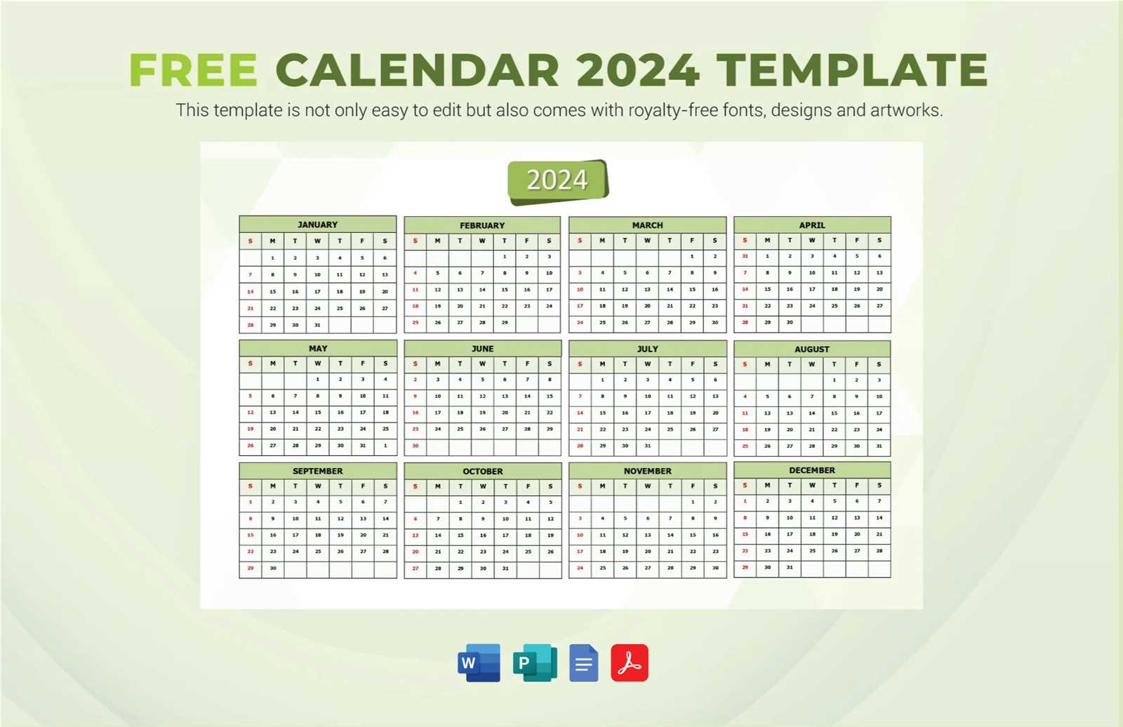 publisher understated calendar template