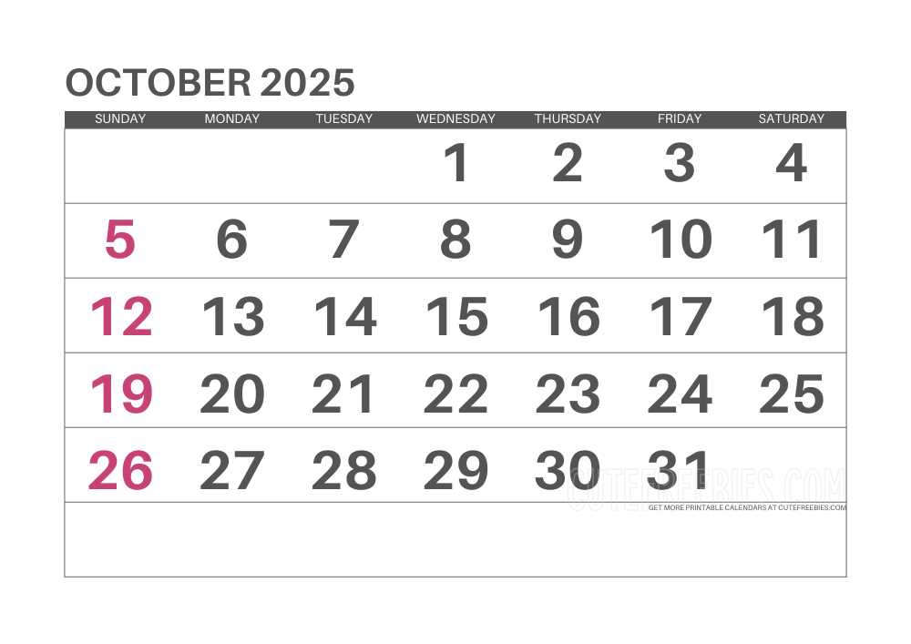 calendar template for october 2025