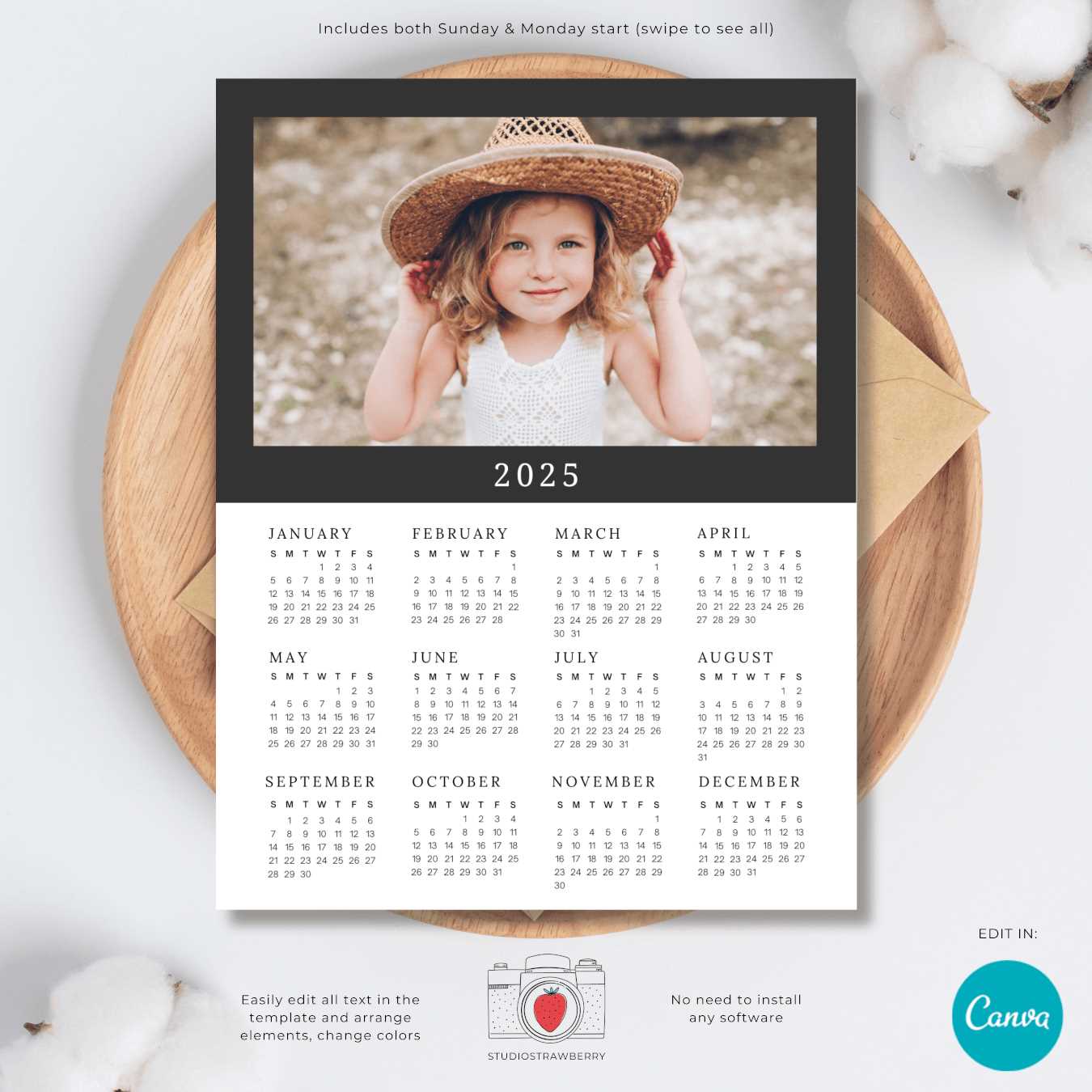 photography calendar template