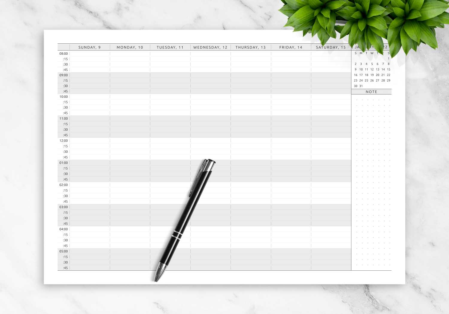 calendar for appointment scheduling template