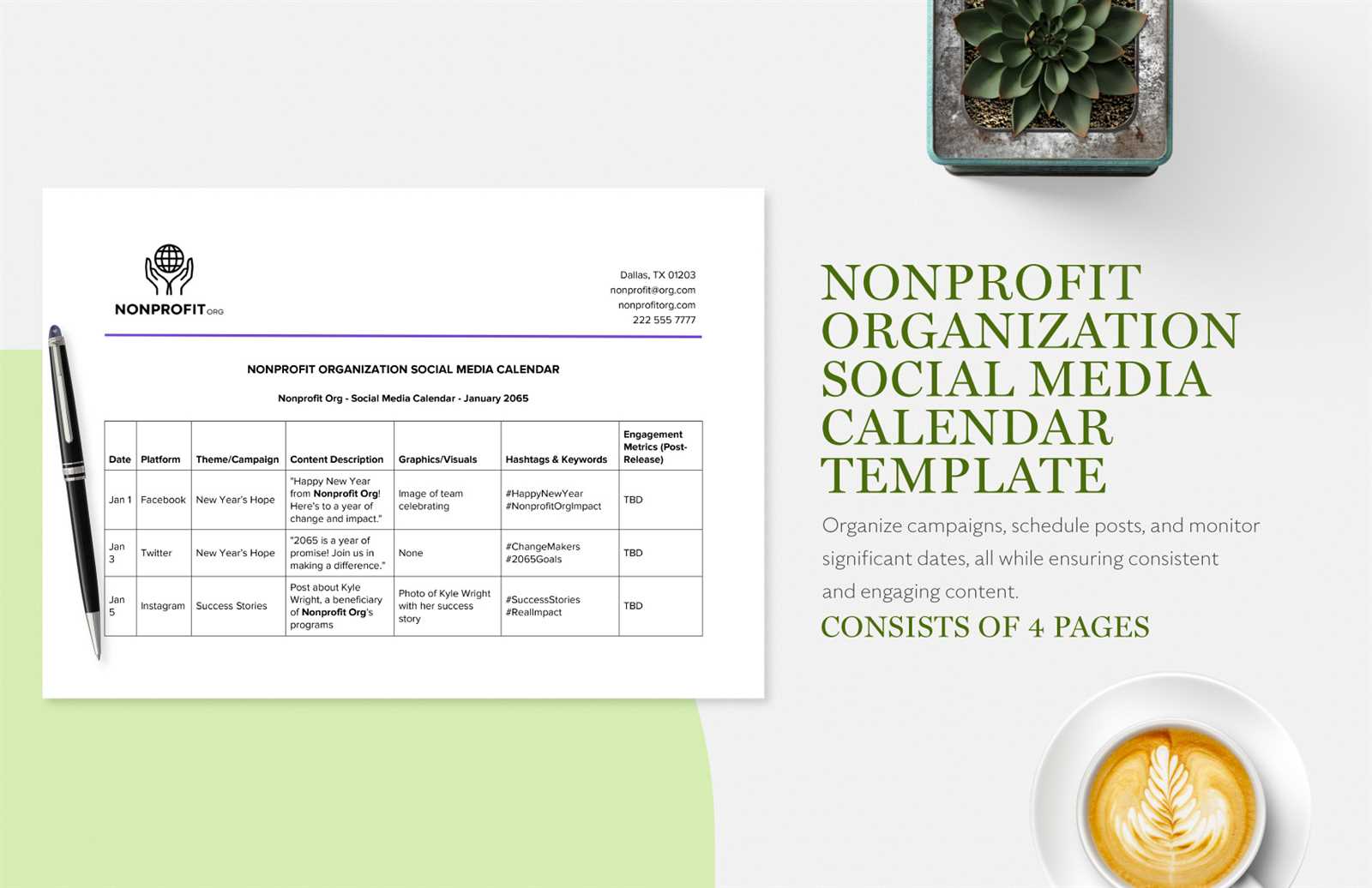 nonprofit fundraising calendar template