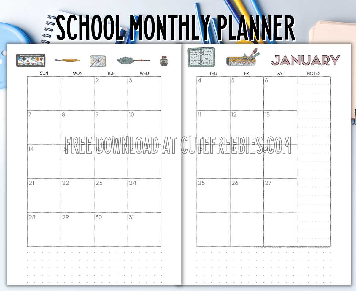 weekly student calendar template