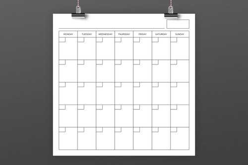 12x12 calendar template