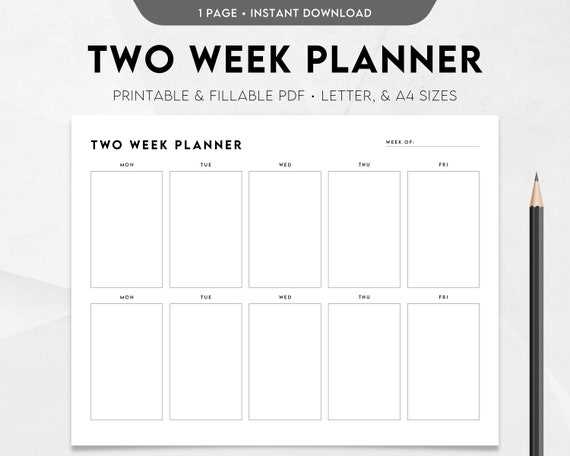 free printable 2 week calendar template