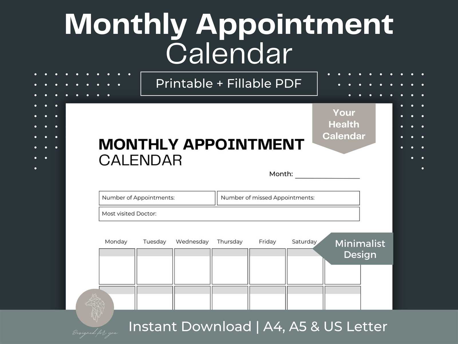 medical appointment calendar template