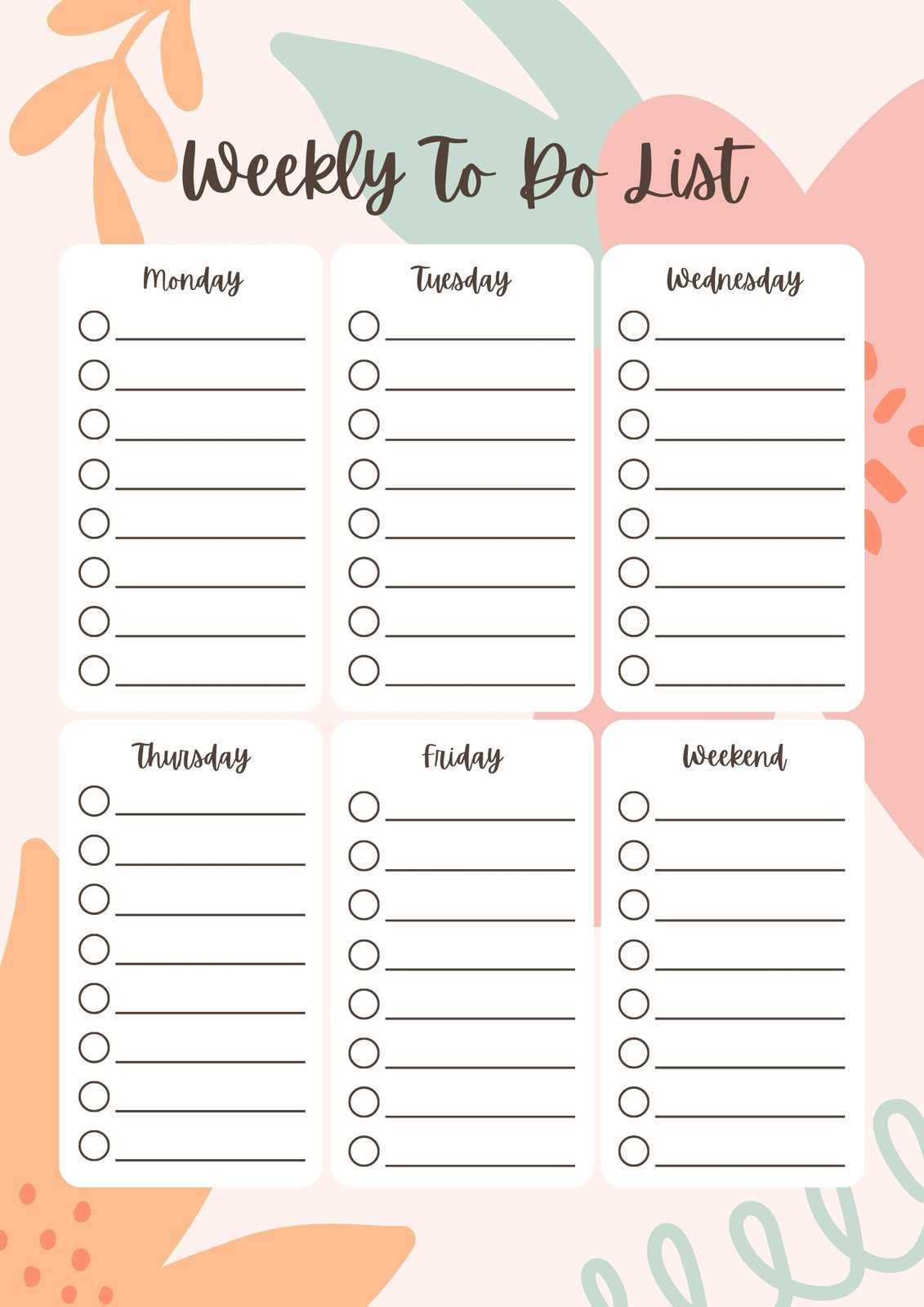 calendar with to do list template