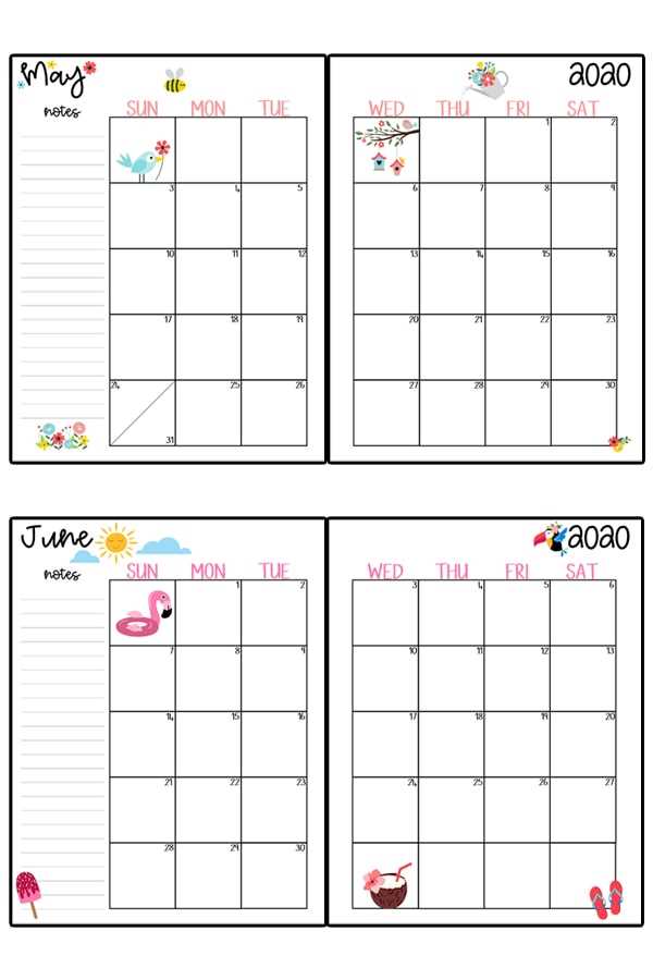 free 2 page monthly calendar template