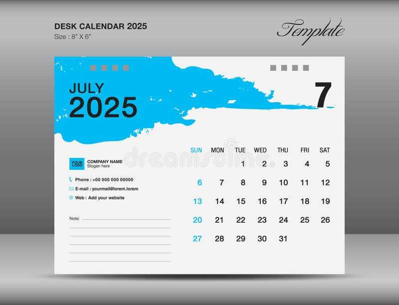 july 2025 template calendar