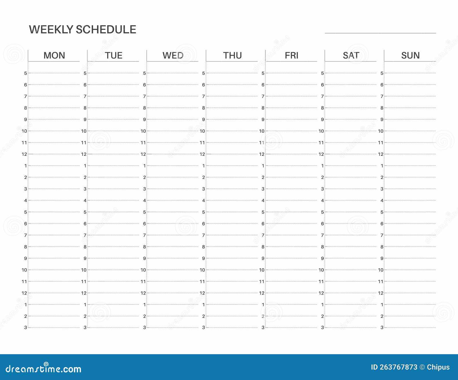 1 week calendar template