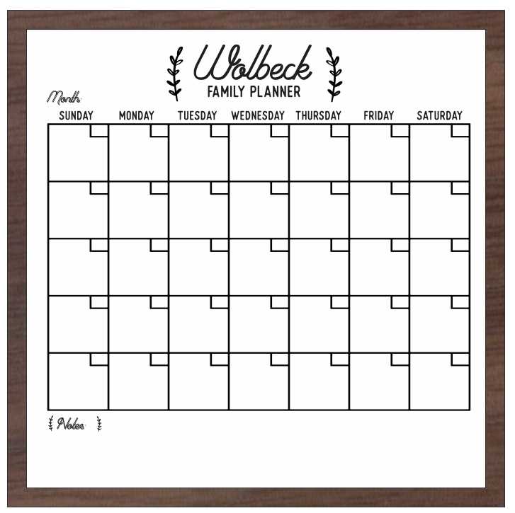 free printable family calendar template