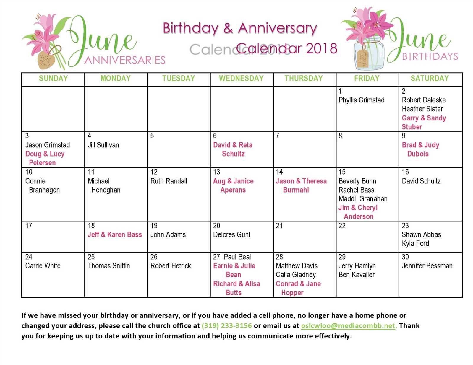 fillable birthday calendar template