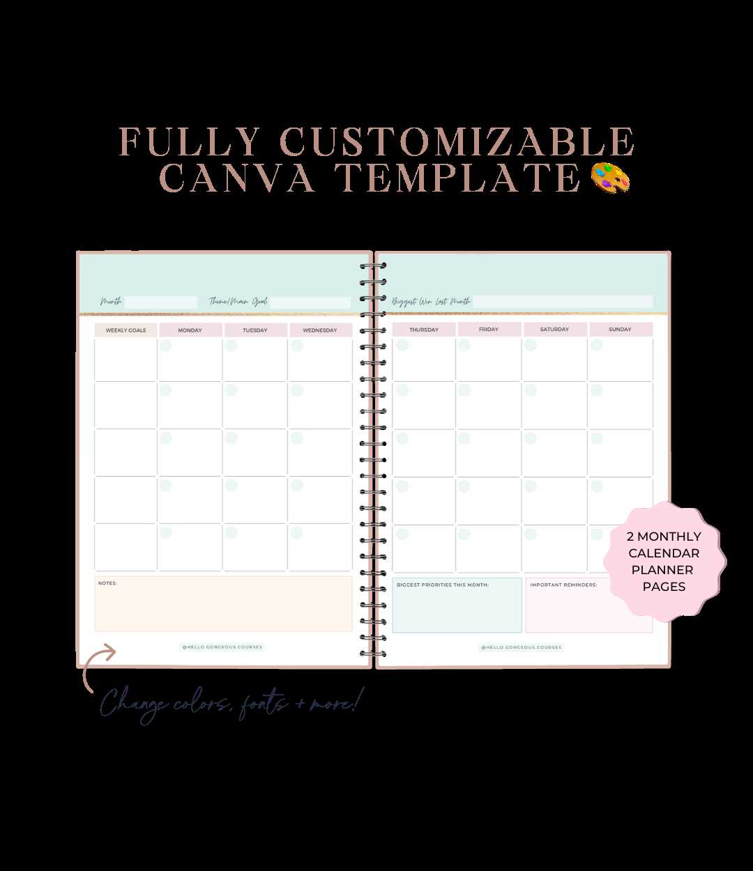 monthly daily calendar template