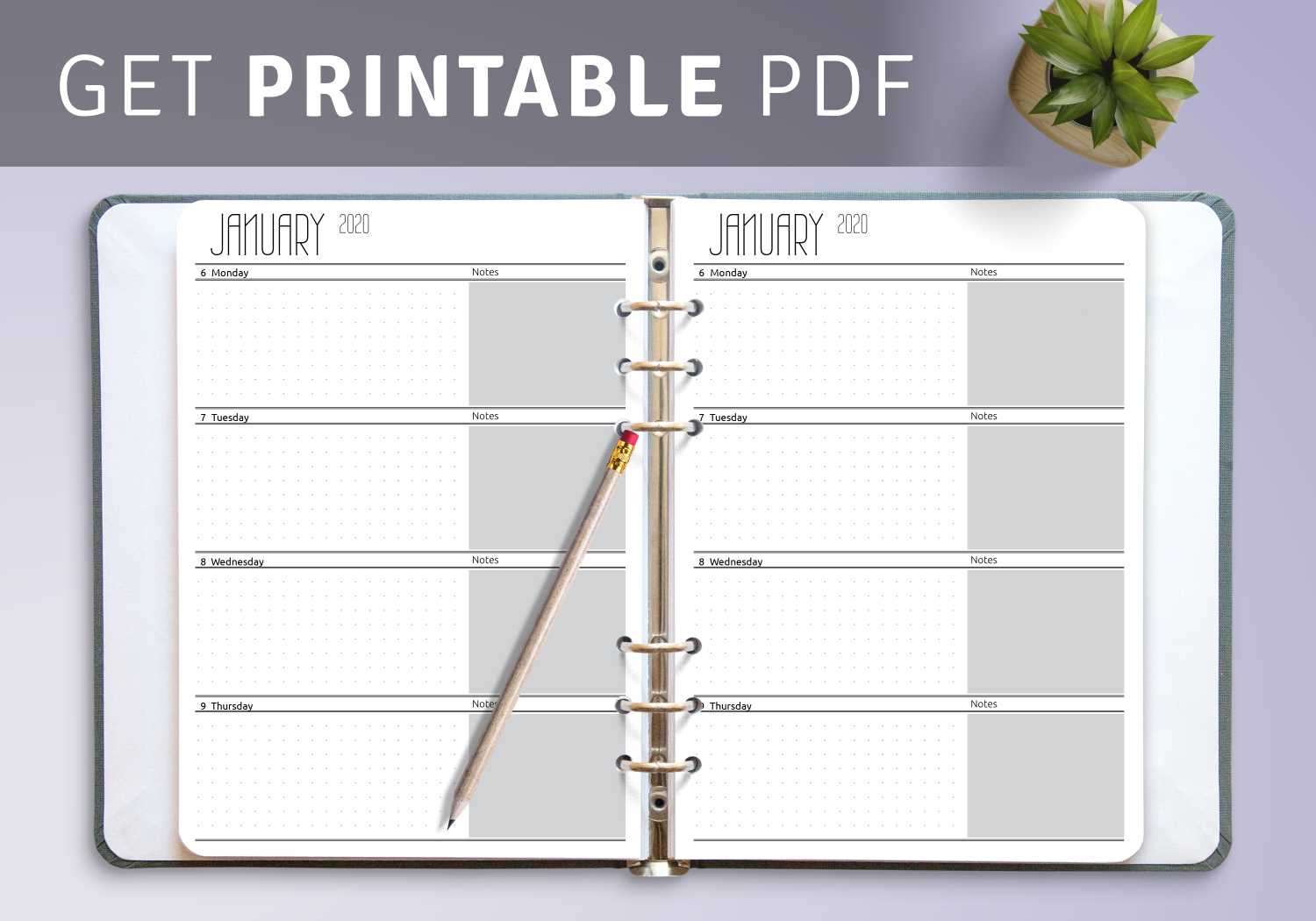 2 page weekly calendar template