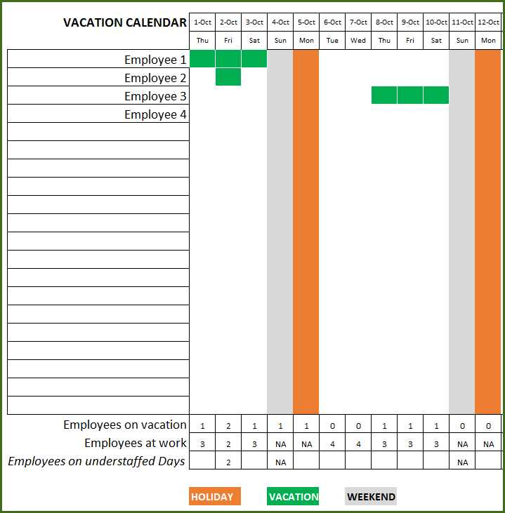 holiday coverage calendar template