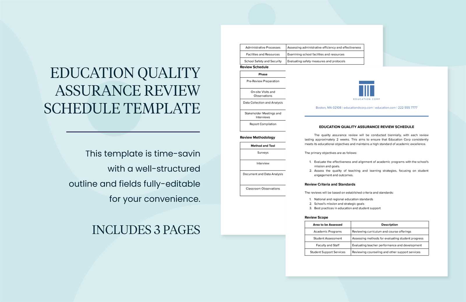 quality assurance calendar template