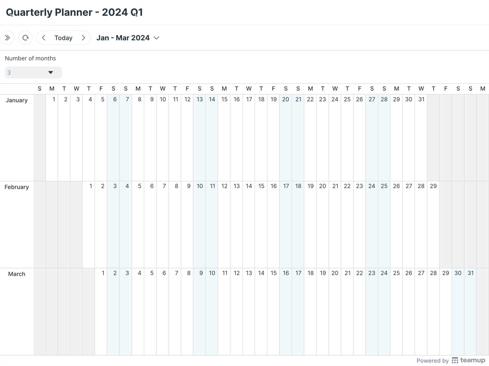 quarterly planning calendar template