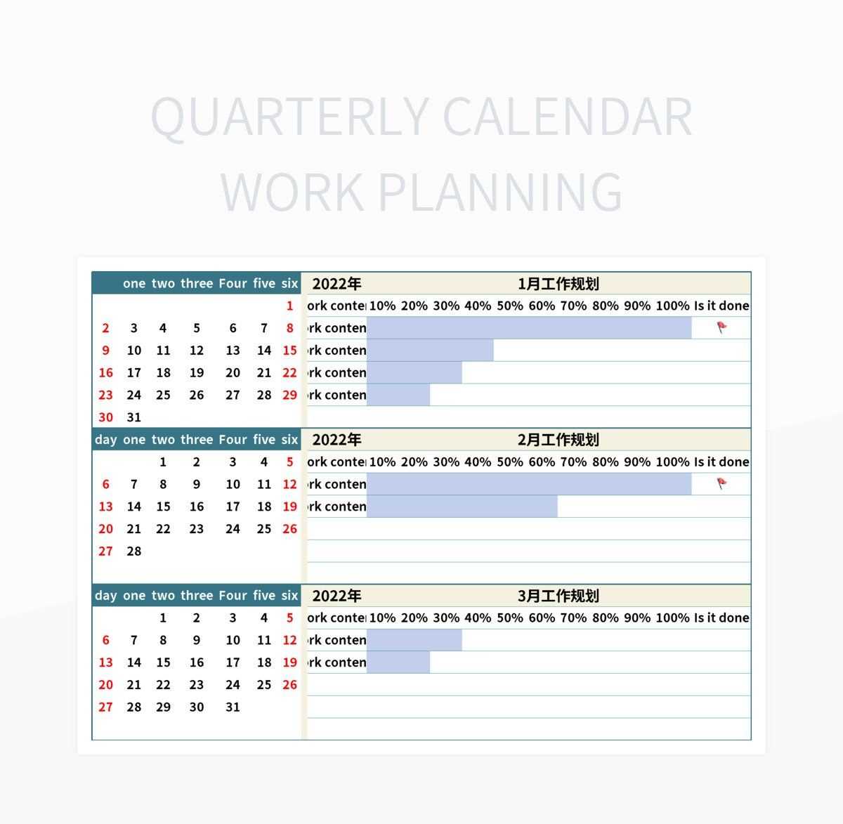 quarterly planning calendar template